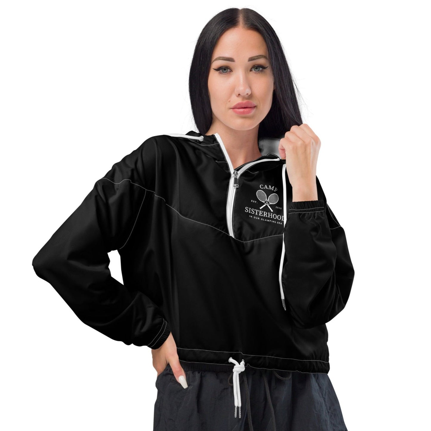 Camp Sisterhood Logo Women’s cropped windbreaker