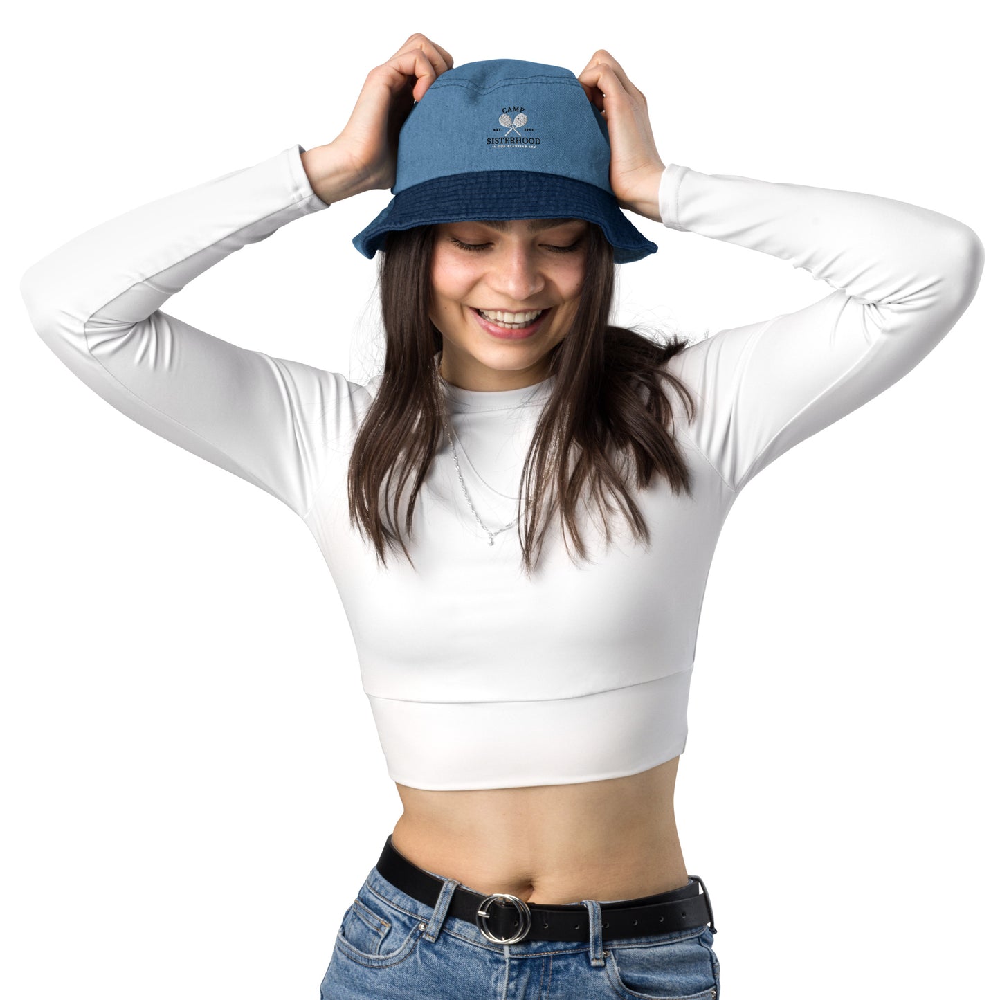 Camp Sisterhood Denim Bucket Hat