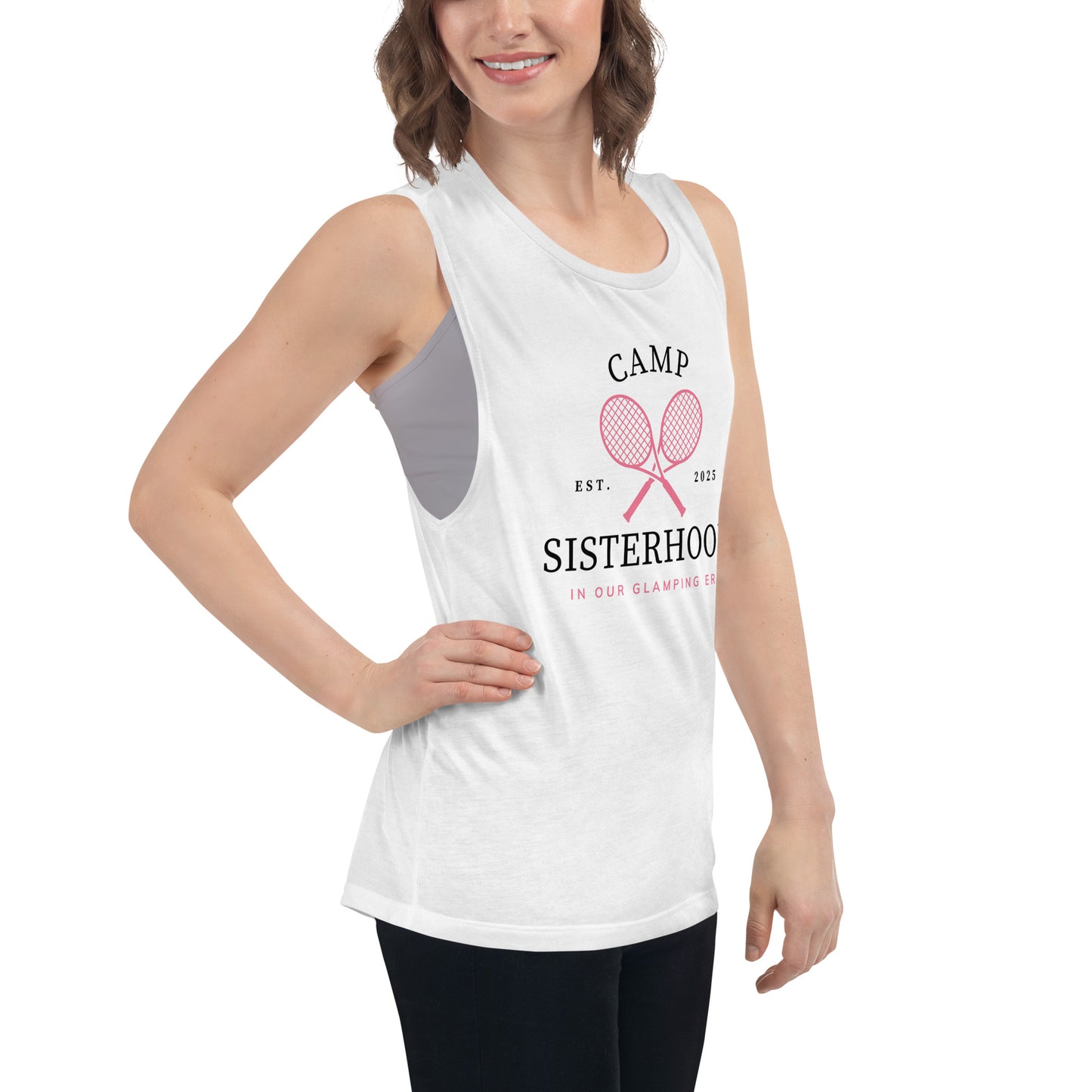 Camp Sisterhood Logo Sleeveless T-Shirt